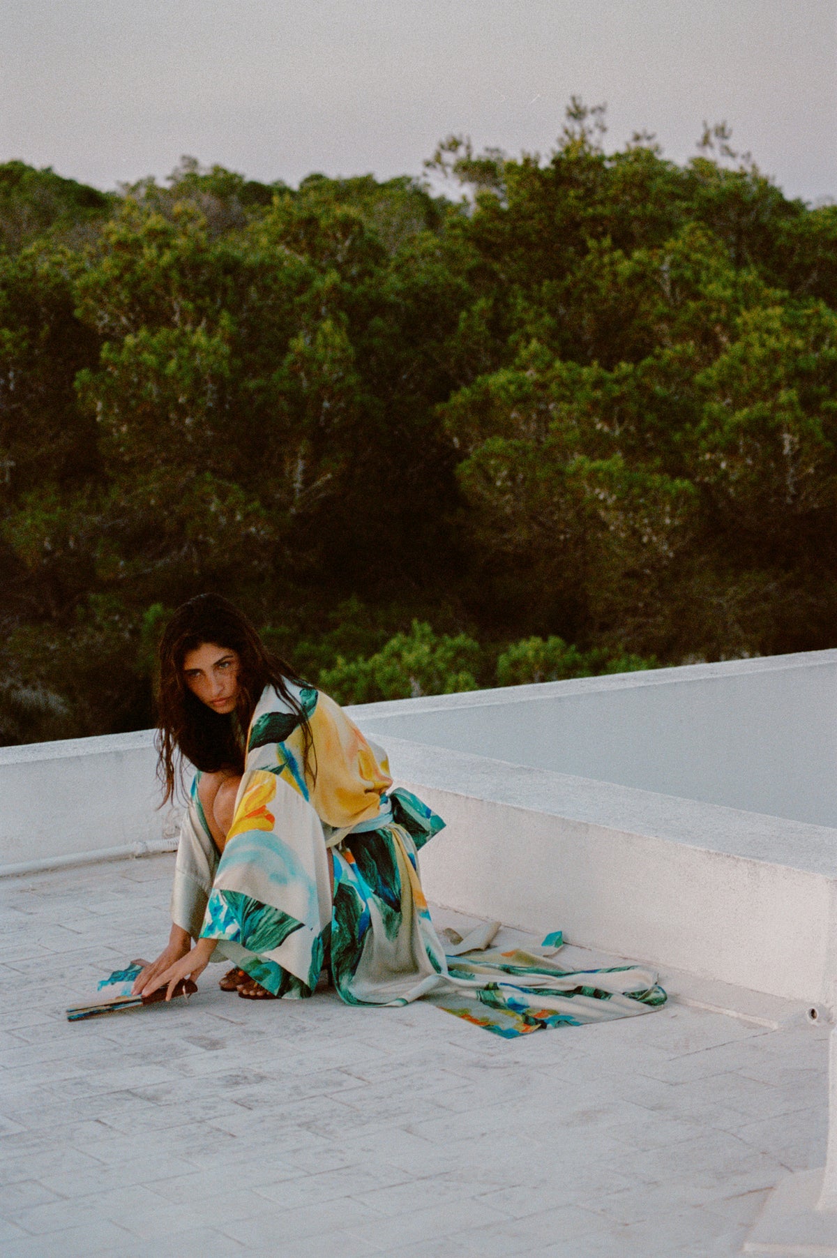 HUMMINGBIRD SKY SILK KIMONO