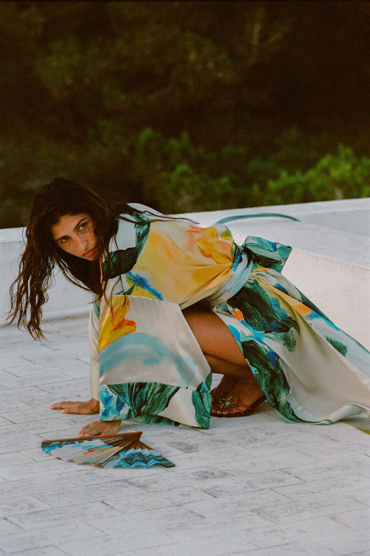 HUMMINGBIRD SKY SILK KIMONO